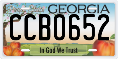 GA license plate CCB0652