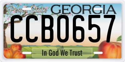 GA license plate CCB0657