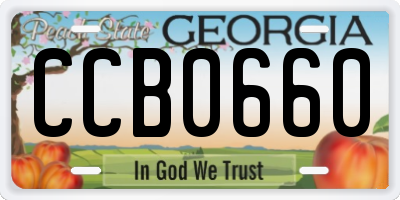 GA license plate CCB0660