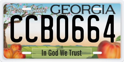 GA license plate CCB0664