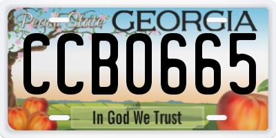 GA license plate CCB0665