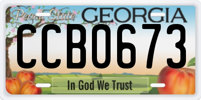 GA license plate CCB0673