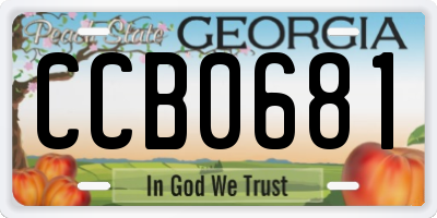 GA license plate CCB0681