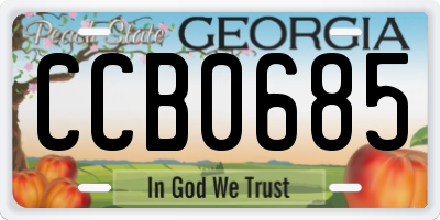 GA license plate CCB0685