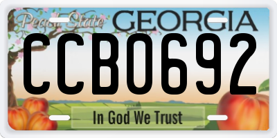 GA license plate CCB0692