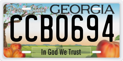 GA license plate CCB0694