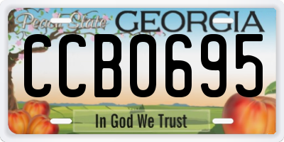 GA license plate CCB0695