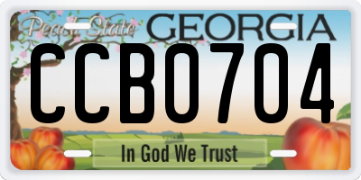 GA license plate CCB0704