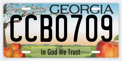 GA license plate CCB0709