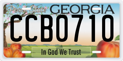 GA license plate CCB0710