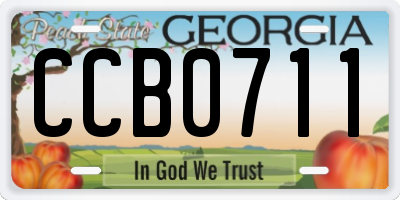 GA license plate CCB0711
