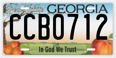 GA license plate CCB0712