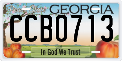 GA license plate CCB0713