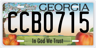 GA license plate CCB0715