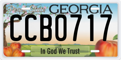 GA license plate CCB0717