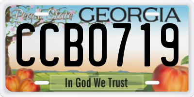 GA license plate CCB0719