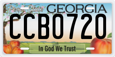 GA license plate CCB0720