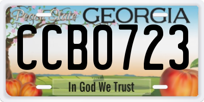 GA license plate CCB0723