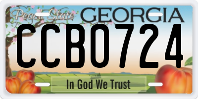 GA license plate CCB0724