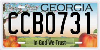 GA license plate CCB0731
