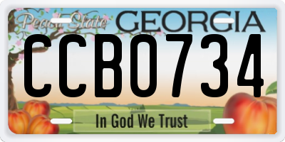 GA license plate CCB0734