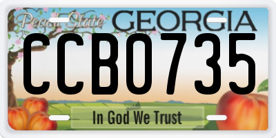 GA license plate CCB0735