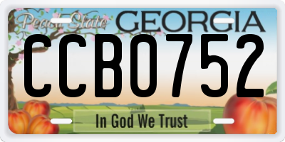 GA license plate CCB0752