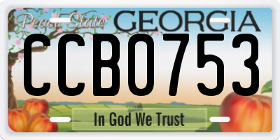 GA license plate CCB0753