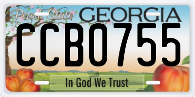 GA license plate CCB0755