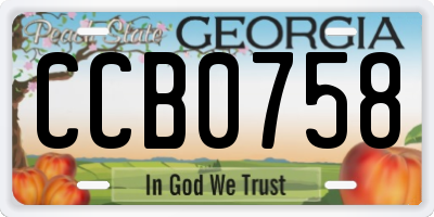 GA license plate CCB0758