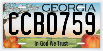 GA license plate CCB0759