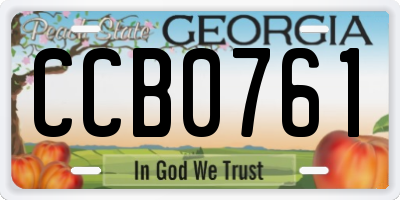 GA license plate CCB0761