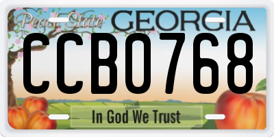GA license plate CCB0768