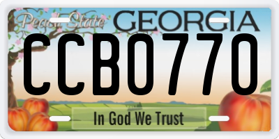 GA license plate CCB0770