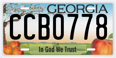 GA license plate CCB0778
