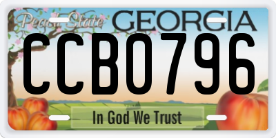 GA license plate CCB0796