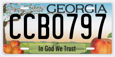 GA license plate CCB0797