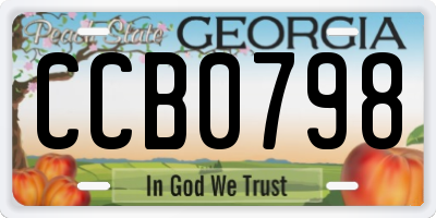 GA license plate CCB0798