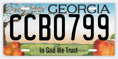 GA license plate CCB0799