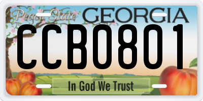 GA license plate CCB0801