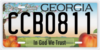 GA license plate CCB0811
