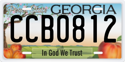GA license plate CCB0812