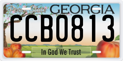 GA license plate CCB0813