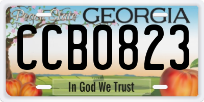 GA license plate CCB0823