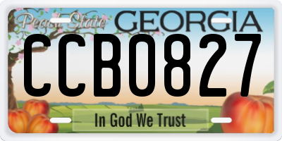 GA license plate CCB0827