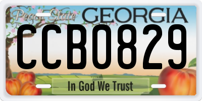 GA license plate CCB0829