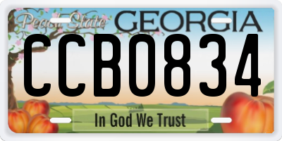 GA license plate CCB0834
