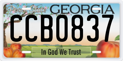 GA license plate CCB0837