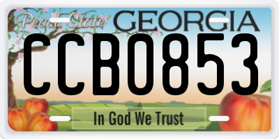 GA license plate CCB0853
