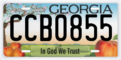 GA license plate CCB0855